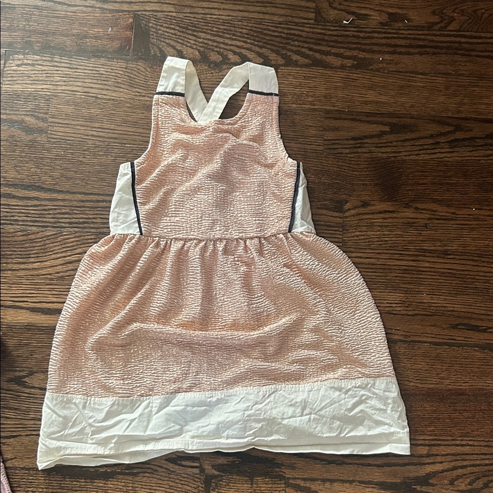 Crewcuts White Dress with Pink Accents